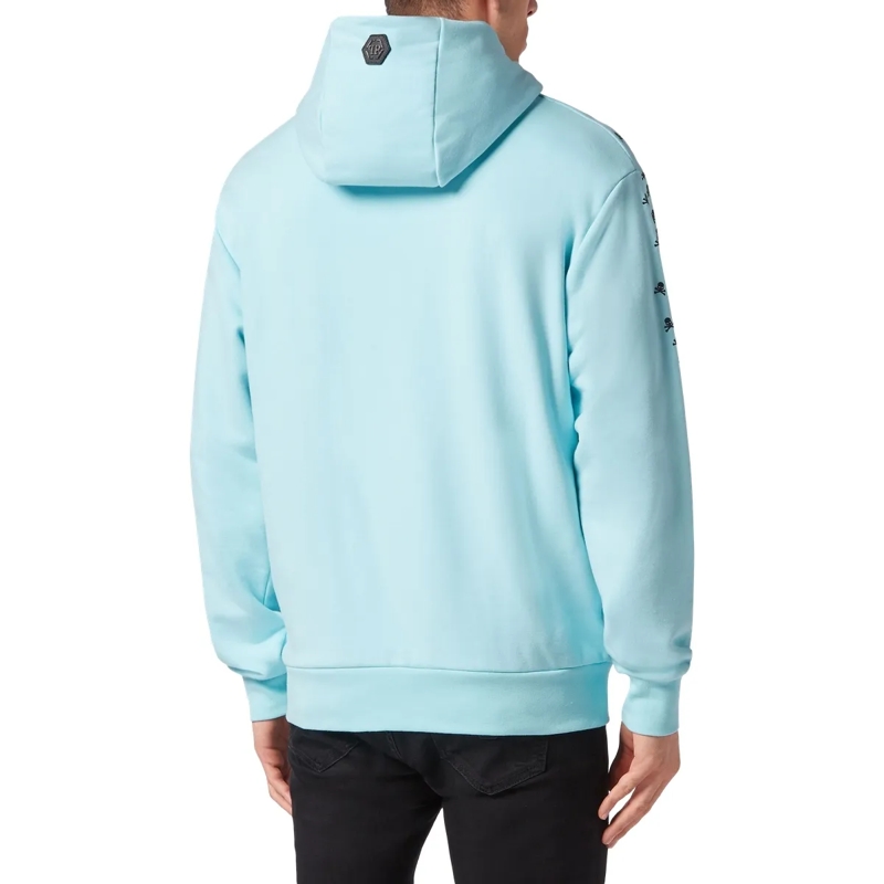 Philipp Plein Top Hoodie Skull&Bones hell-blau(Image 2)