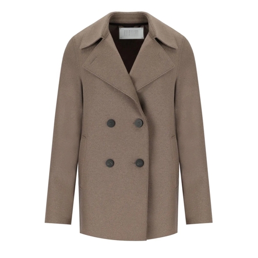 Harris Wharf Parka HARRIS WHARF LONDON TAUPE ZWEIREIHIGER MANTEL schwarz