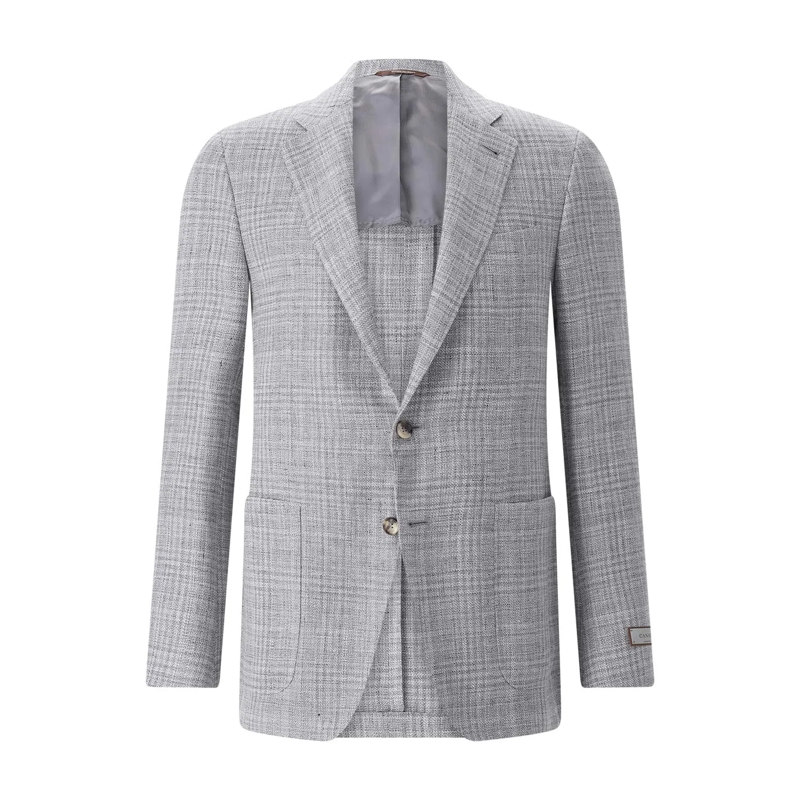 Canali Anzugjacke Sakko Kei aus Leinen und Wolle grau