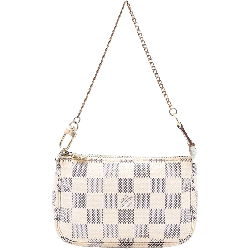 Louis Vuitton Fourre-tout Damier Azur Mini Pochette Accessoires weiß