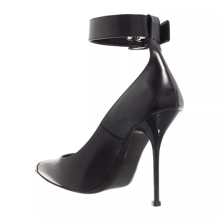 Alexander McQueen Punk Ankle Strap Pump Black Silver Escarpin