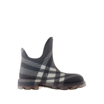 Burberry Lf Marsh Low Ankle Boots Rubber Black Black Stiefel
