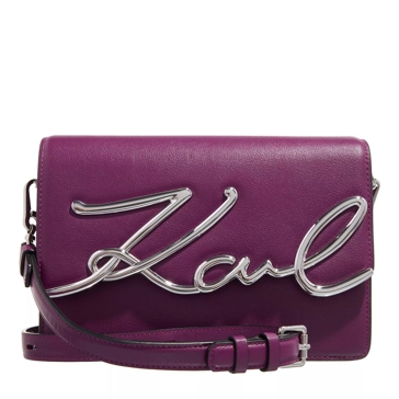 Karl Lagerfeld - K/Signature Leather Shoulder Bag Pink