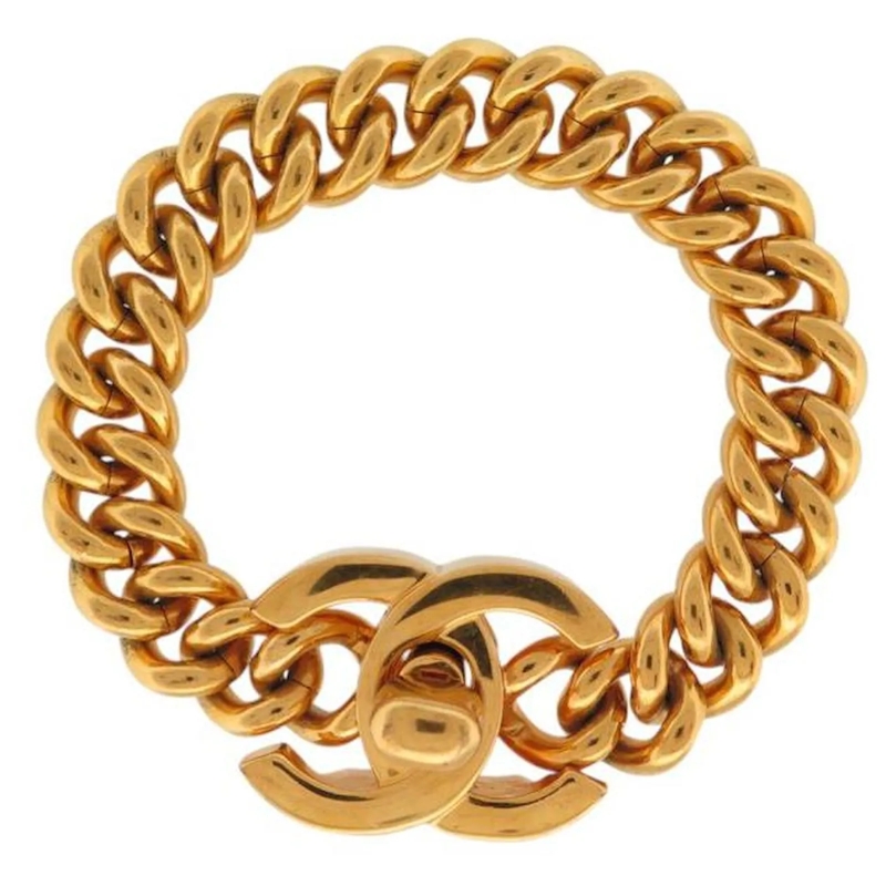 Chanel Armband VINTAGE ARMBAND CHANEL 1996 KETTENVERSCHLUSS TIMEL gold