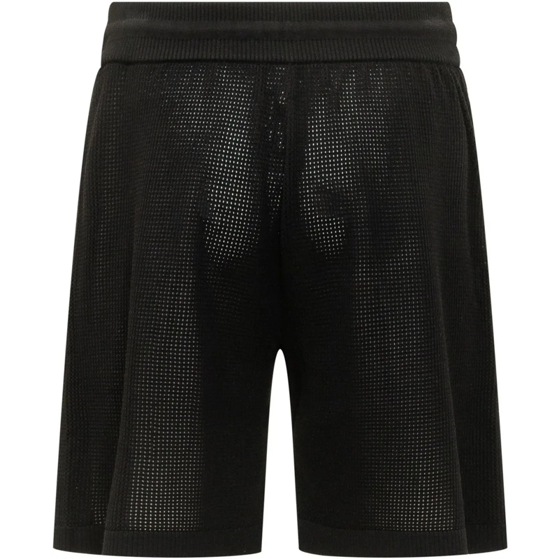 Amiri Shorts Shorts Chateau Crochet con Coulisse e Ricamo Front schwarz(Image 2)