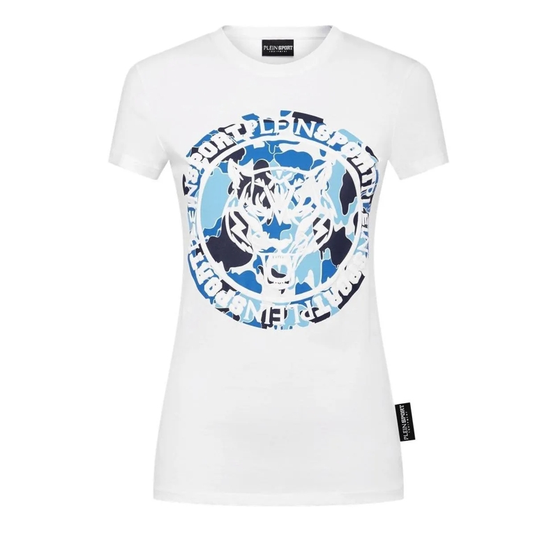 Plein Sport T-Shirt T-Shirt Slim Fit Carbon Tiger weiss