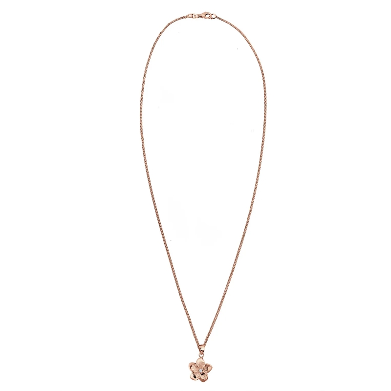 Elli Mittellange Halskette Halskette Frangipani Blüte Diamant (0.03 ct) 925 S weiss(Image 3)