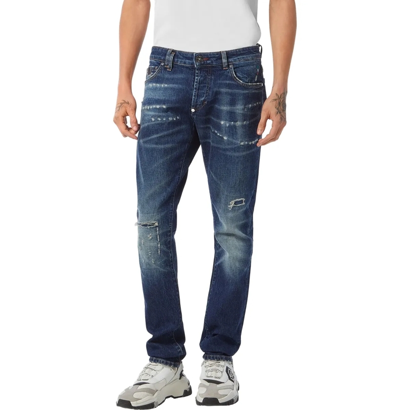 Philipp Plein Jeans mit geradem Bein Vergessen Sie die Routine und wählen Sie etwas gan dunkel-blau(Image 3)