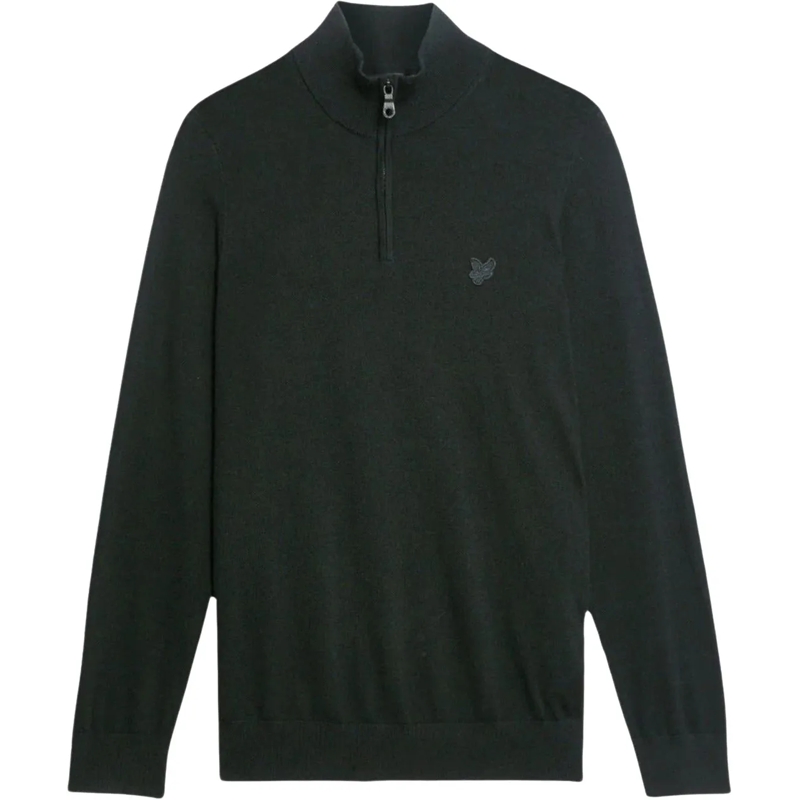 LYLE & SCOTT  Lyle & Scott Tonal Eagle Merino Quarter Zip Ju schwarz