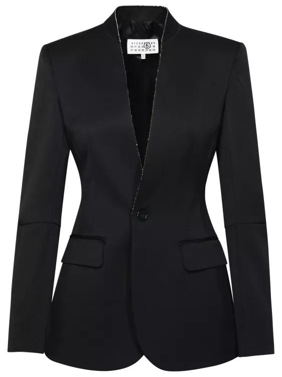 MM6 Maison Margiela - Black Virgin Wool Blend Jacket - Größe 42 - black