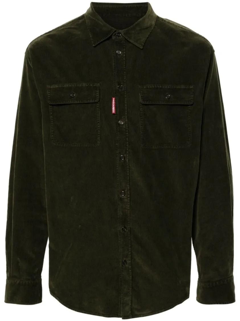 Dsquared2 - Corduroy Cotton Shirt - Größe 48 - grün