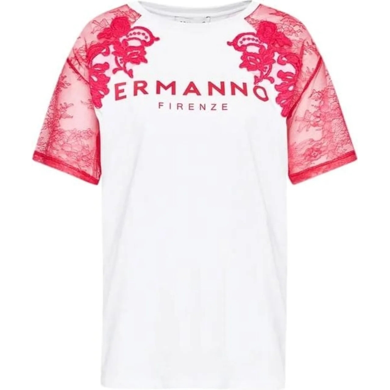 Ermanno Firenze T-shirt T-Shirts And Polos Biancofucsia weiß