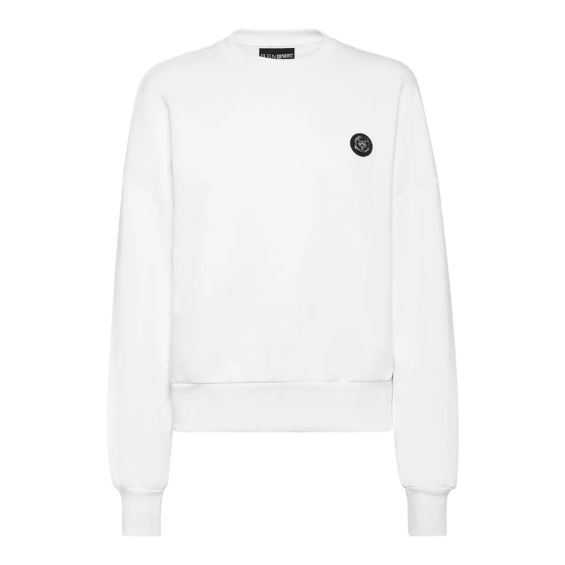 Plein Sport Top Sweatshirt Glitter weiss