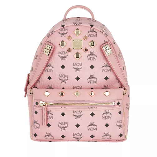 MCM Dual Stark Backpack/Pouchette Visetos Soft Pink Rugzak