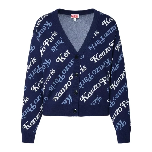 Kenzo Cardigan Logos Blue 