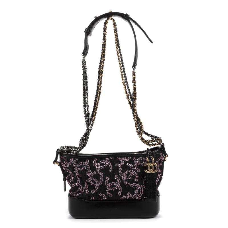 Chanel Crossbody Bag Gabrielle Sequins schwarz