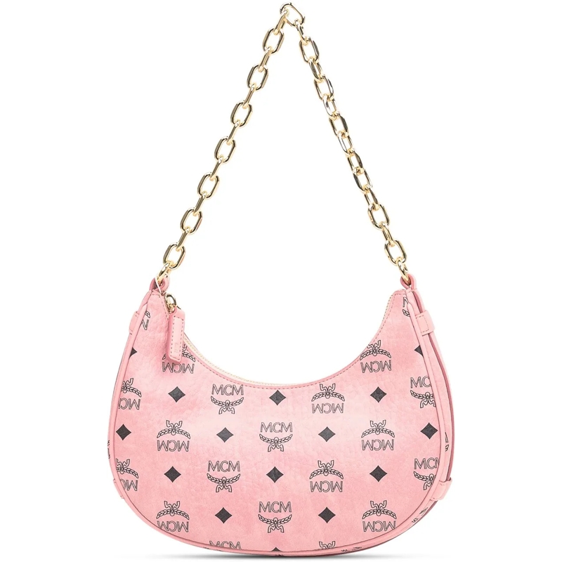 MCM Schultertasche Borsa MCM Aren VI Hobo in Visetos Rosa rose