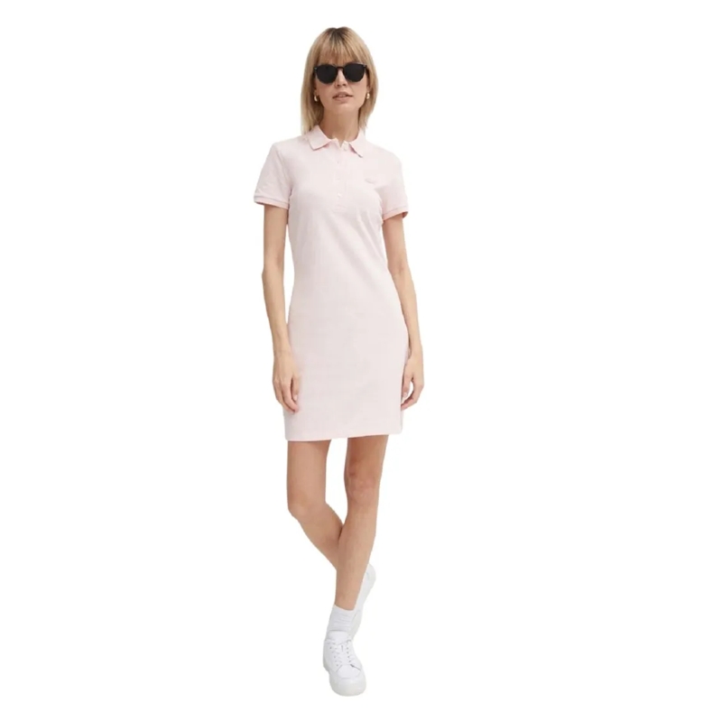 Lacoste Minikleid Classic Polo Mini Dress With Embroidered Detail Neutrals