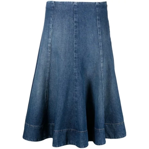 Khaite  Denim Faded Effect Skirt Blue