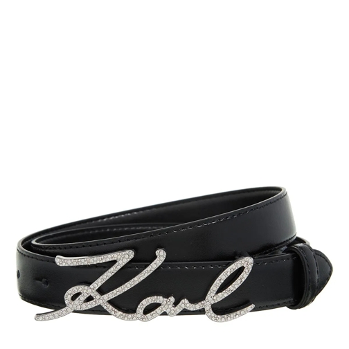 Karl Lagerfeld Ledergürtel K/Signature Crystal Belt H2,5 Black