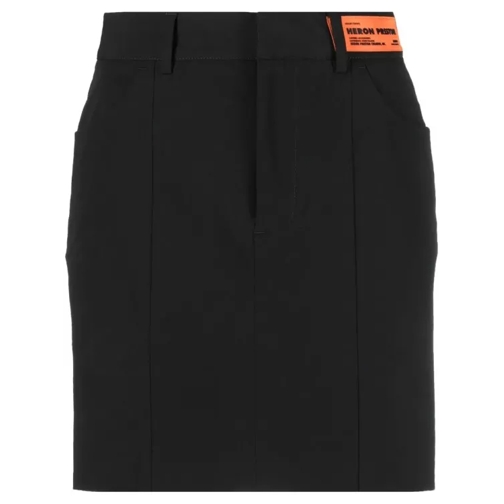 Heron Preston Black Canvas Cut-Out Mini Skirt Black 