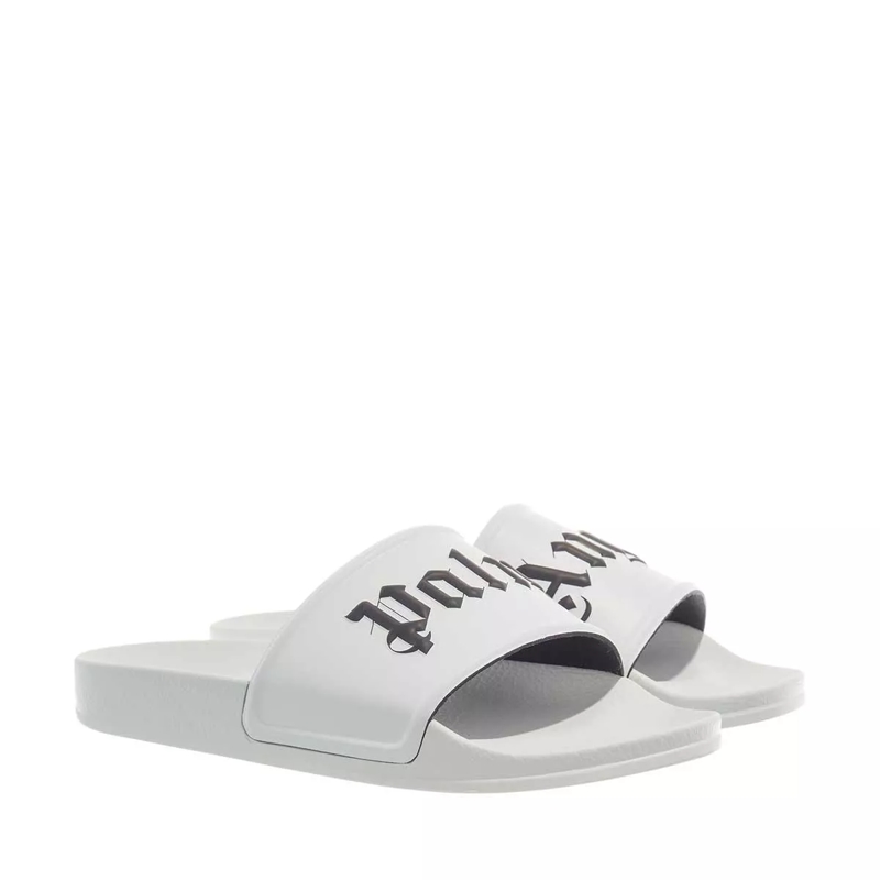 Palm Angels Claquettes Pool Slider    White Black