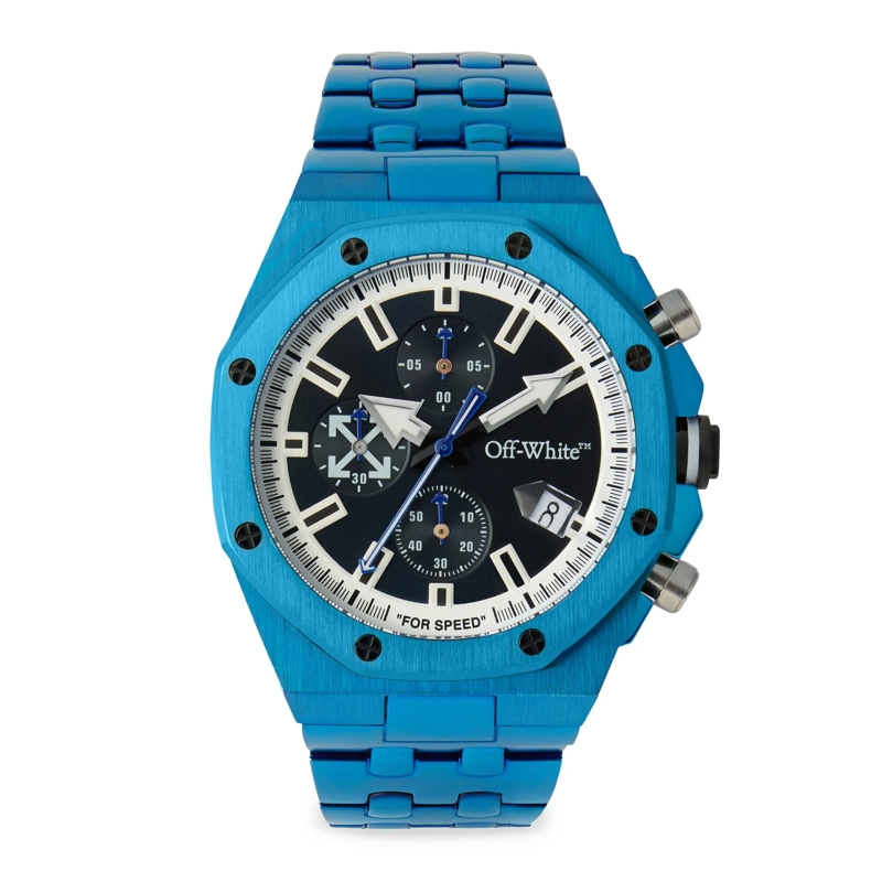 Off-White Quarzuhr Modisch, stylisch und immer im Trend - diese runde blau