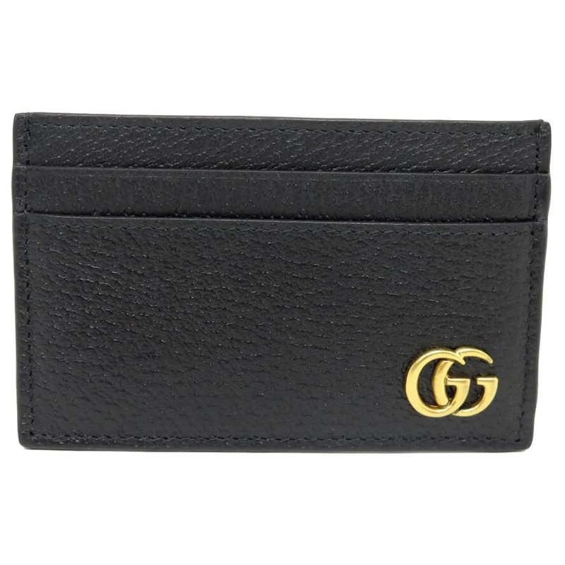 Gucci Geldbörse NEUER GUCCI KARTENHALTER 657588 GG LOGO GOLD 4CC S schwarz