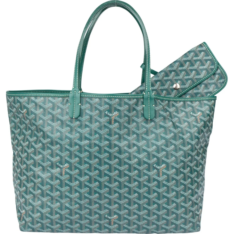 GOYARD Fourre-tout Goyard Green Goyardine Monogram Saint Louis PM Han grün