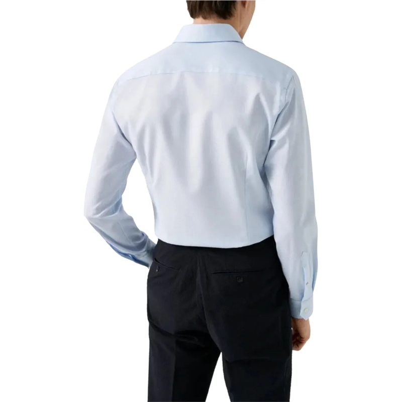 Eton  Eton Semi Solid Cotton Lyocell Shirt Lange Mouw Ov blau(Image 3)