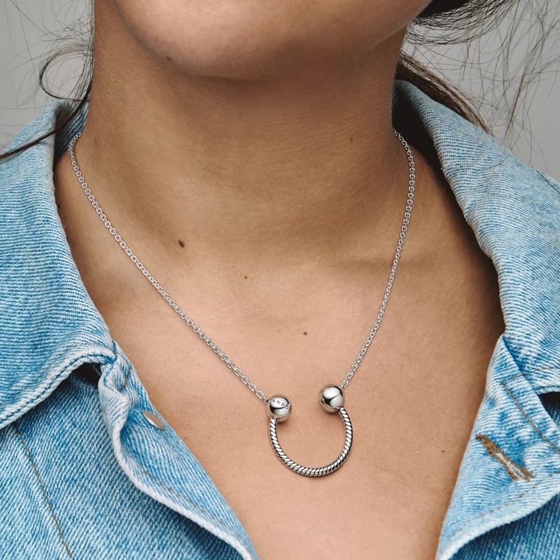 Pandora Kurze Halskette Pandora Moments U-shape Charm Pendant Necklace silver(Image 2)
