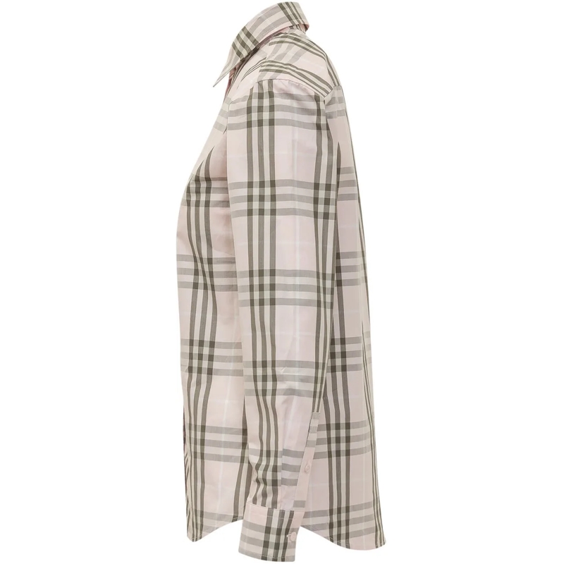Burberry Bluse Camicia Emma con Colletto e Bottoni e Motivo Check rose(Image 3)