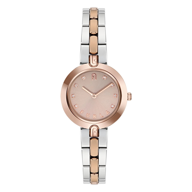 Furla Automatikuhr Quarz Analog Uhr Furla Logo Links rosa