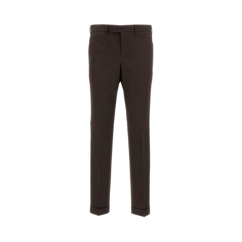 Pt01 Chino Slim-Fit Trousers In Lightweight Stretch Cotton Ga Brown