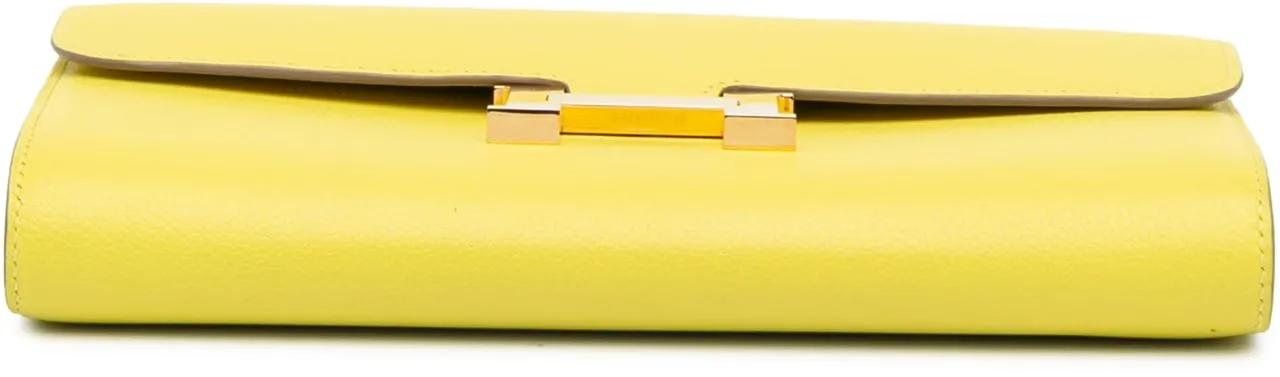 Hermès Hobo bags 2022 Evercolor Constance Wallet To Go in geel