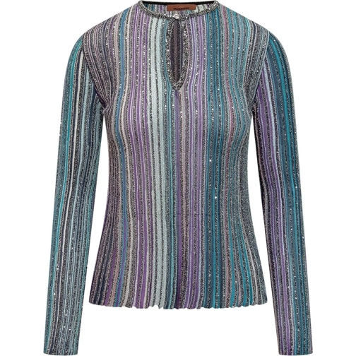 Missoni T-Shirts Maglia con Motivo a Righe mehrfarbig