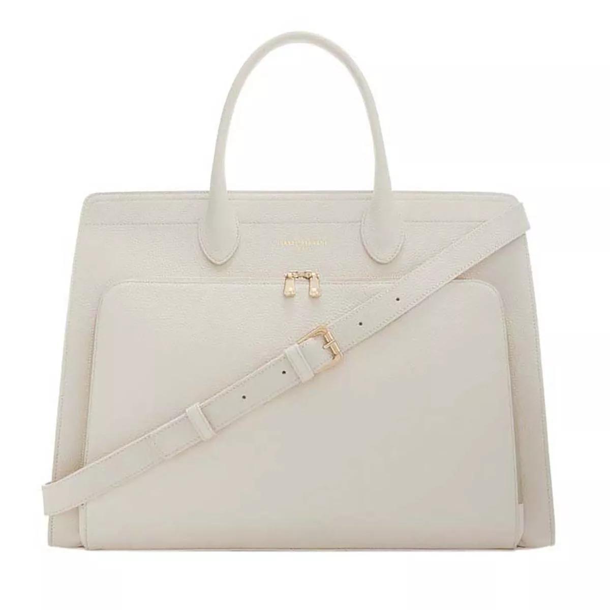 Isabel Bernard Aktentaschen - Honoré Nadine cream calfskin leather handbag with - Gr. unisize - in Beige - für Damen