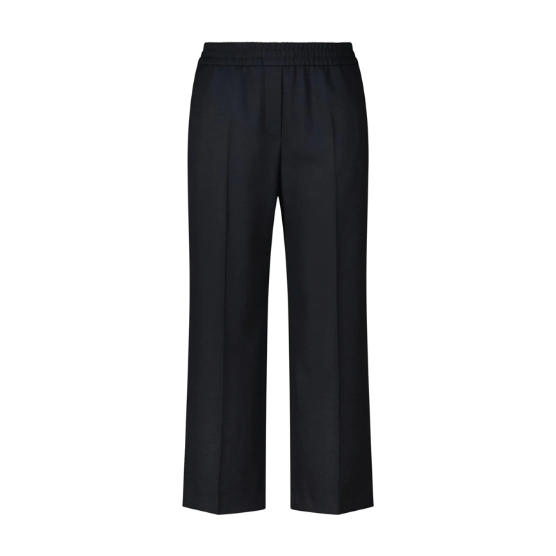 Marc Cain  Cropped Freizeithose mit Bügelfalten Schwarz