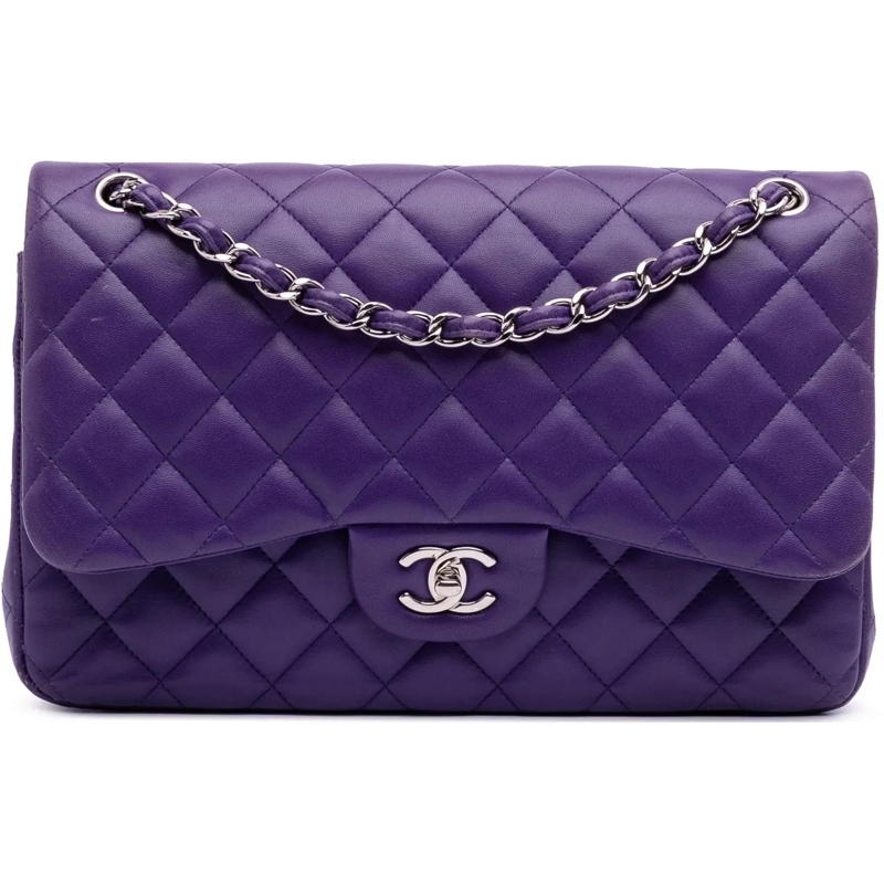 Chanel Sac à bandoulière Jumbo Classic Lambskin Double Flap lila