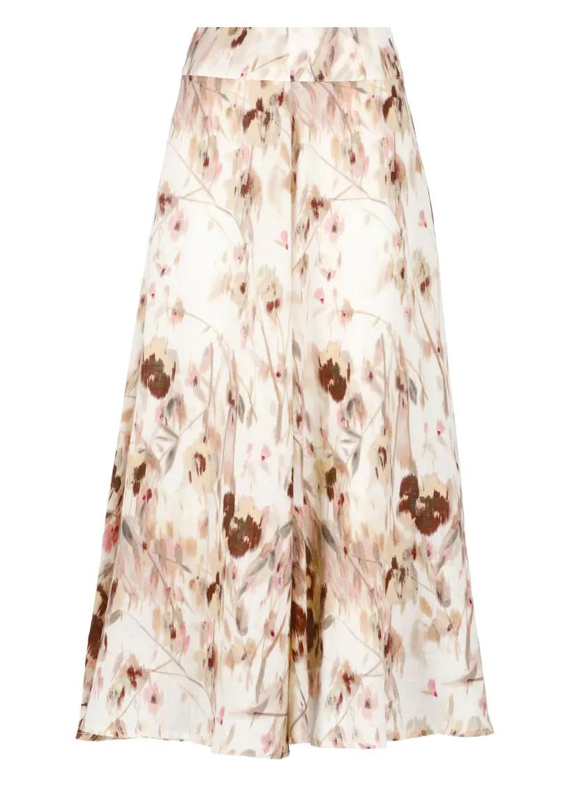 Thumbnail - 120% Lino - White Cotton Skirt - Größe 40 - beige