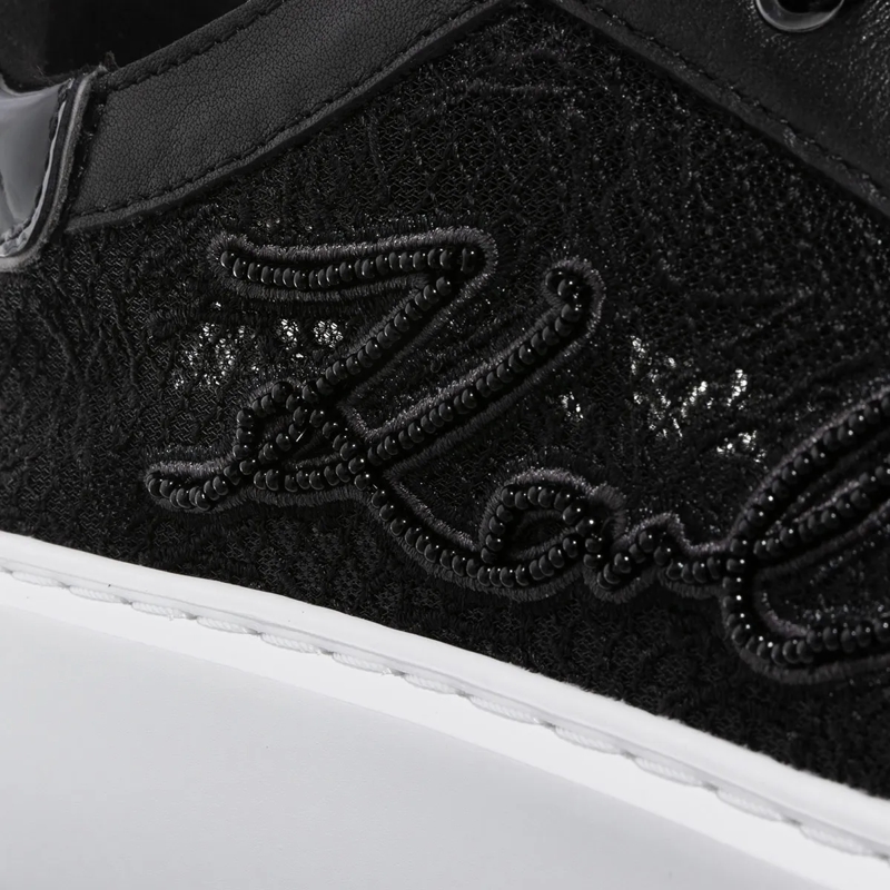 Karl Lagerfeld Low-Top-Sneaker Maxi Kup Autograph Lace Lo  Black Lthr & Textile(Image 10)
