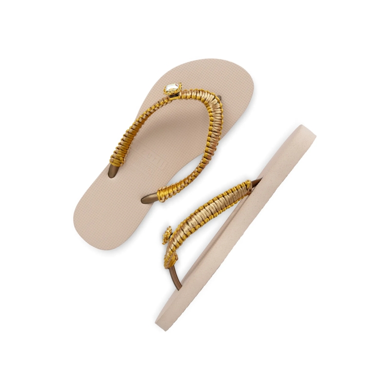 UZURII Flip Flops flip flop Taupe Macrame Switch sand(Image 9)