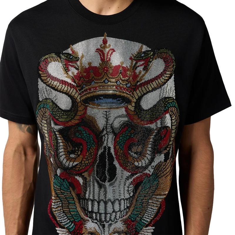 Philipp Plein T-Shirt Round Neck T-Shirt Snake King Stones schwarz(Image 5)