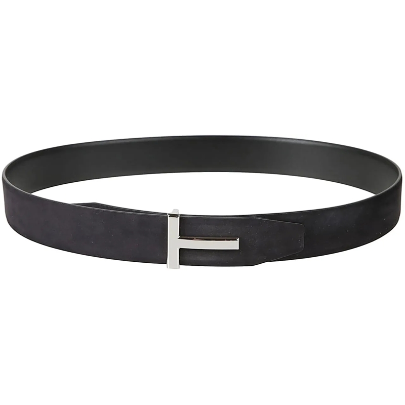 Tom Ford Ceinture réversible T-logo Plaque Reversible Buckle Belt Black schwarz