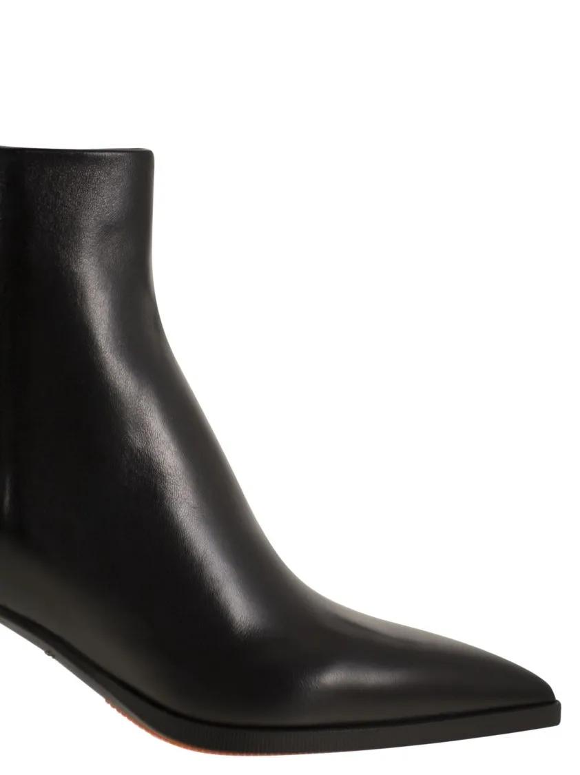 Thumbnail - Santoni Stiefel - Medium Heel Leather Ankle Boot - Gr. 37,5 (EU) - in Schwarz - für Damen