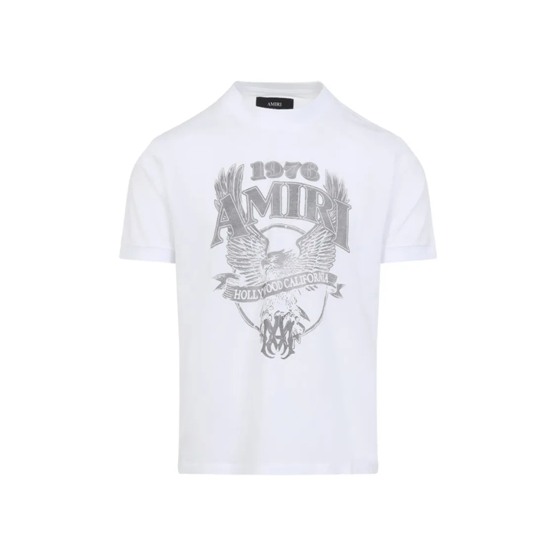Amiri T-Shirt Short-Sleeved Graphic Print T-Shirt With Eagle Mot White