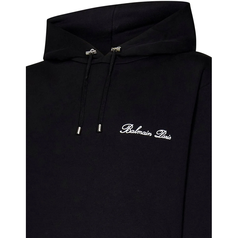 Balmain Hoodie Balmain Cotton Logo Sweatshirt schwarz(Image 5)