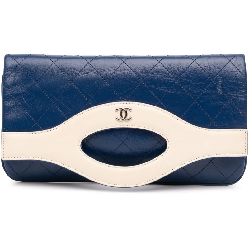 Chanel Clutch Small Bicolor Aged Calfskin 31 Pouch blau