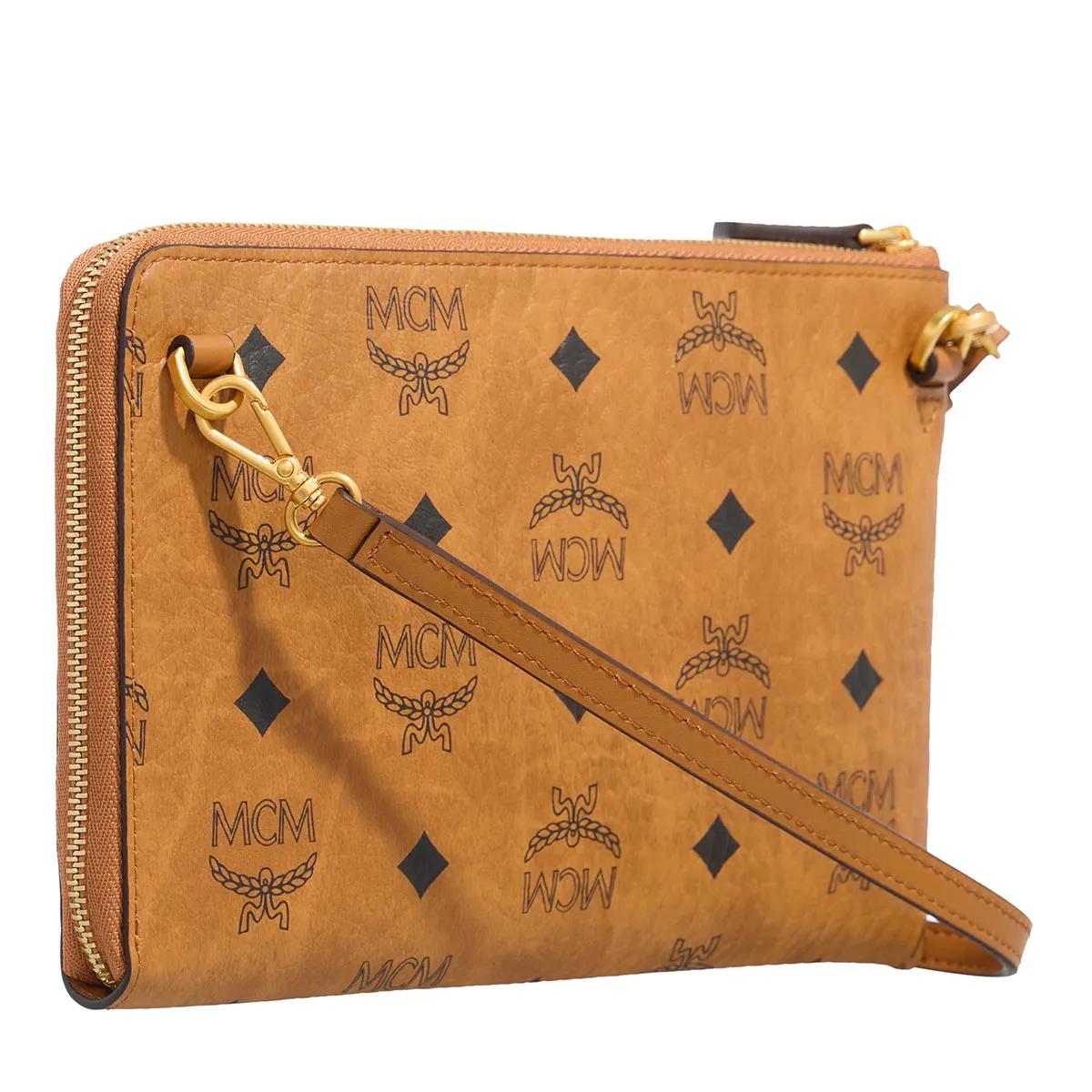 MCM Weekender Ottomar Travel Document Case in cognac