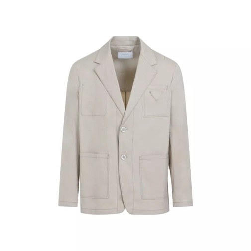 Prada Beige Rope Cotton Jacket Neutrals 